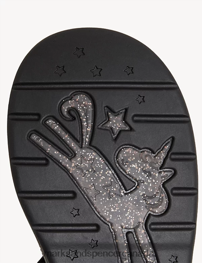 Marks and Spencer near me - Footwear 20VTD9736 Black Kids Marks & Spencer Leather Freshfeet Unicorn School Shoes