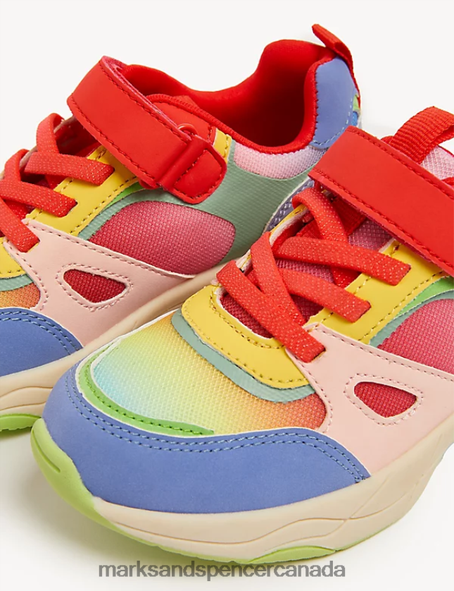 Footwear 20VTD9756 Multi Kids Marks & Spencer Freshfeet Colour Block Trainers - Marks and Spencer outlet
