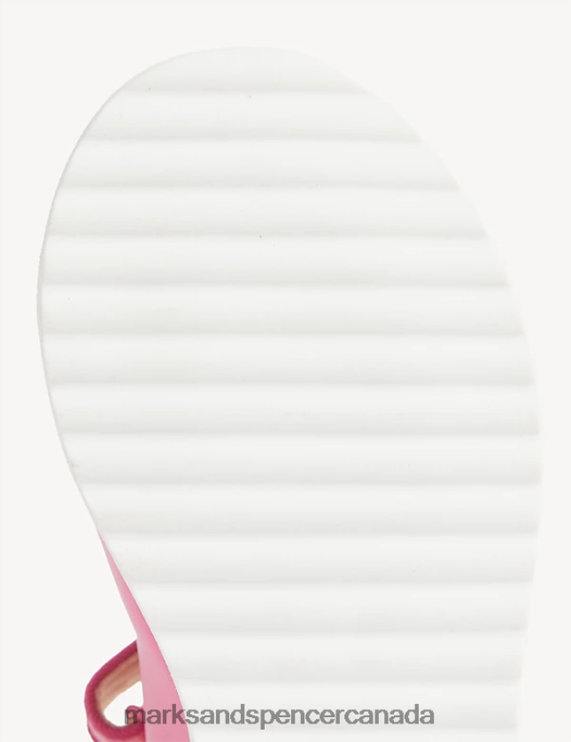 Footwear 20VTD9796 Pink Kids Marks & Spencer Riptape Heart Mary Jane Shoes - Marks and Spencer outlet