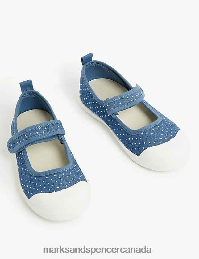 Marks and Spencer near me - Footwear 20VTD9803 Denim Kids Marks & Spencer Riptape Spot Mary Jane Shoes