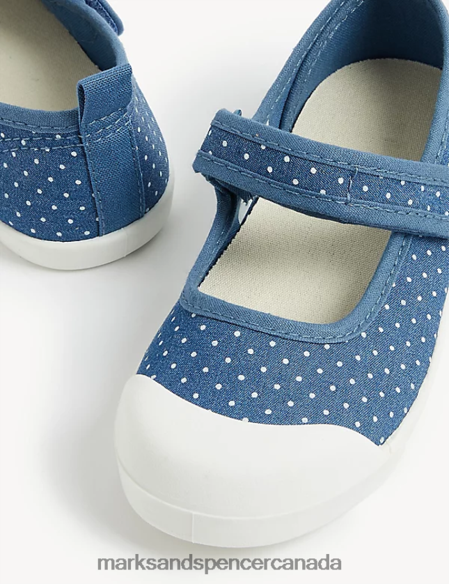 Marks and Spencer near me - Footwear 20VTD9803 Denim Kids Marks & Spencer Riptape Spot Mary Jane Shoes