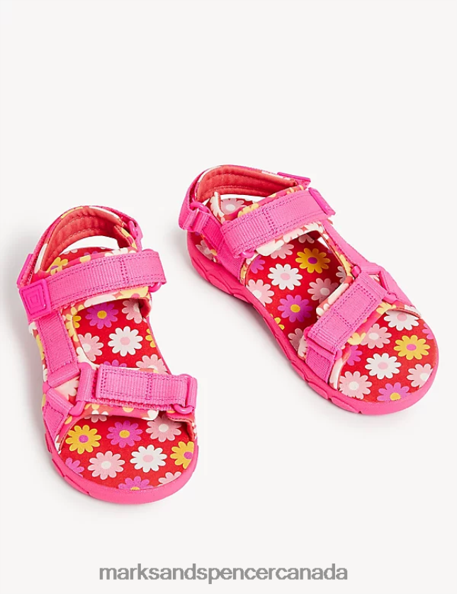 Marks and Spencer sale - Footwear 20VTD9814 Pink Mix Kids Marks & Spencer Riptape Floral Trekkers