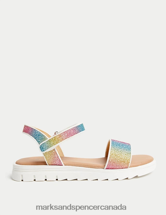 Marks and Spencer Canada - Footwear 20VTD9841 Multi Kids Marks & Spencer Rainbow Glitter Sandals