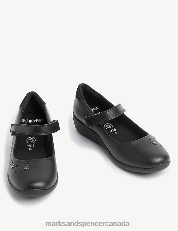 Marks and Spencer Canada - Kids Black Footwear Marks & Spencer Leather Harry Potter Wedge School Shoes 20VTD8985