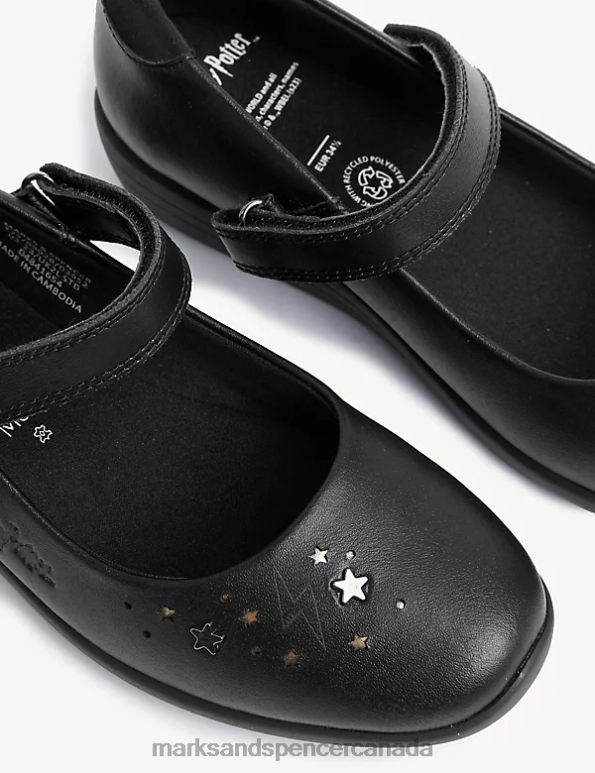 Marks and Spencer Canada - Kids Black Footwear Marks & Spencer Leather Harry Potter Wedge School Shoes 20VTD8985
