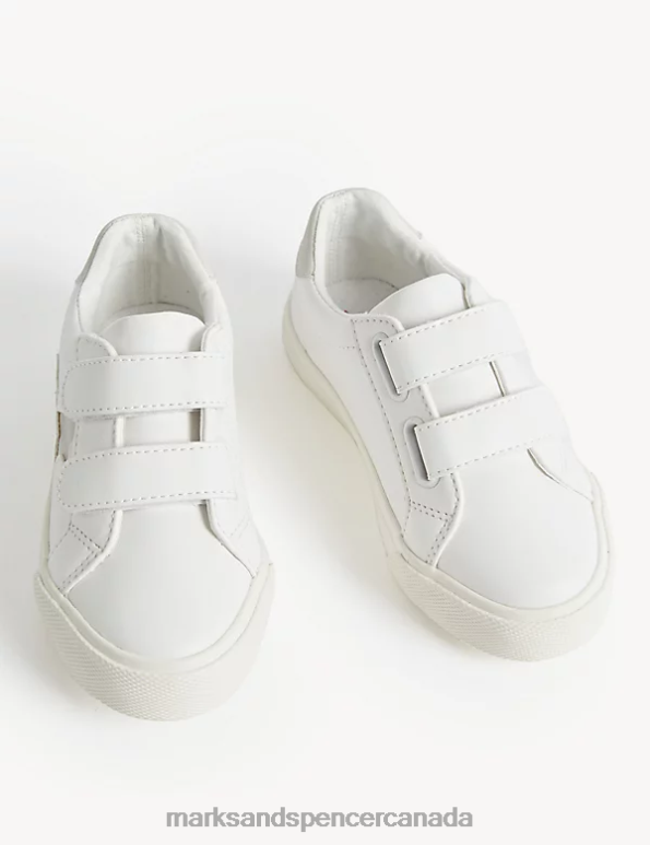 Kids White Mix Footwear Marks & Spencer FreshFeet Star Riptape Trainers 20VTD8016 - Marks and Spencer online