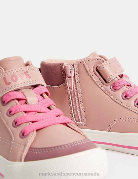 Marks & Spencer Kids Freshfeet Unicorn High Top Trainers Footwear Pink 20VTD9074 - Marks and Spencer online