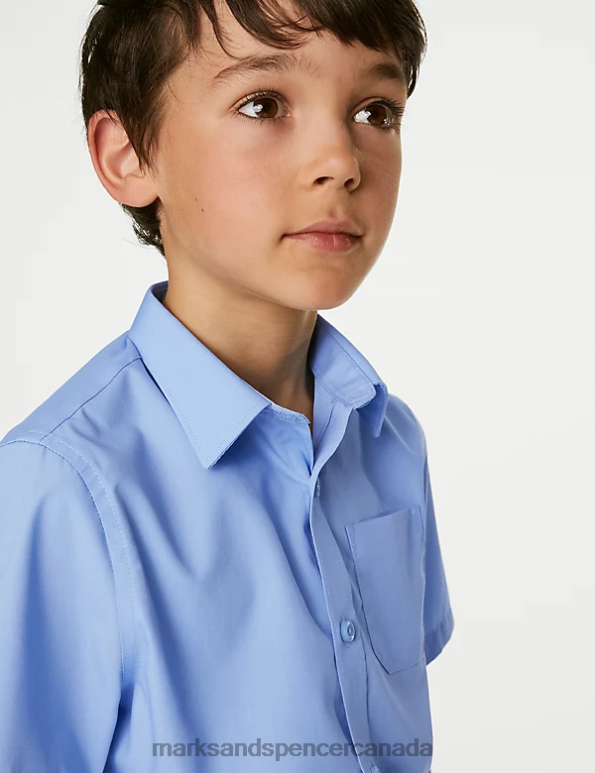 Kids Blue School Uniform Marks & Spencer 2pk Non-Iron School Shirts 20VTD7976 - Marks and Spencer online
