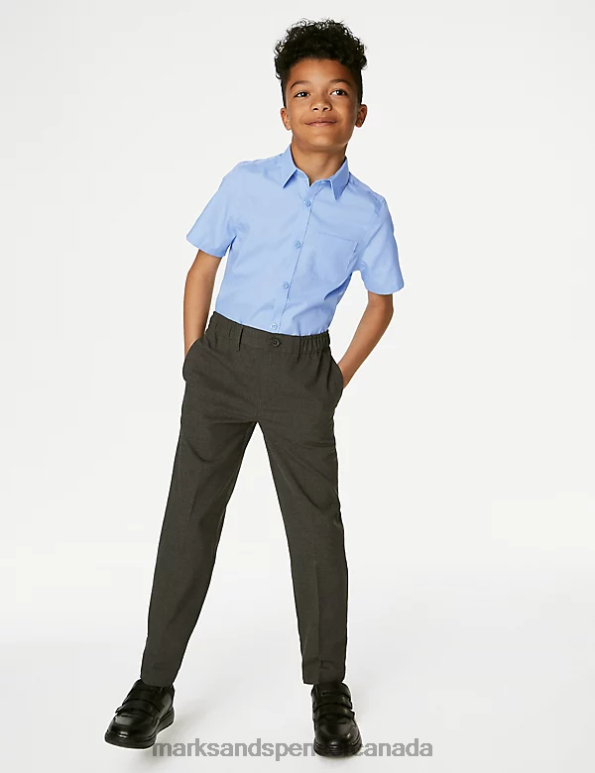 Marks and Spencer sale - Kids Blue School Uniform Marks & Spencer 2pk Slim Fit Non-Iron School Shirts 20VTD7870