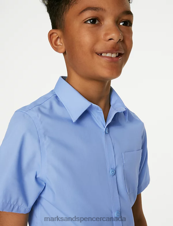 Marks and Spencer sale - Kids Blue School Uniform Marks & Spencer 2pk Slim Fit Non-Iron School Shirts 20VTD7870