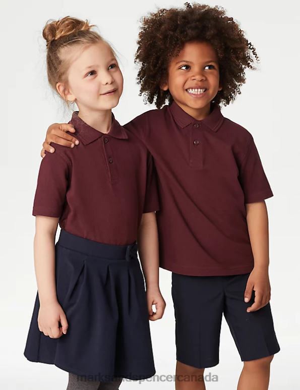 Marks and Spencer sale - Kids Burgundy School Uniform Marks & Spencer Pure Cotton School Polo Shirt 20VTD8036