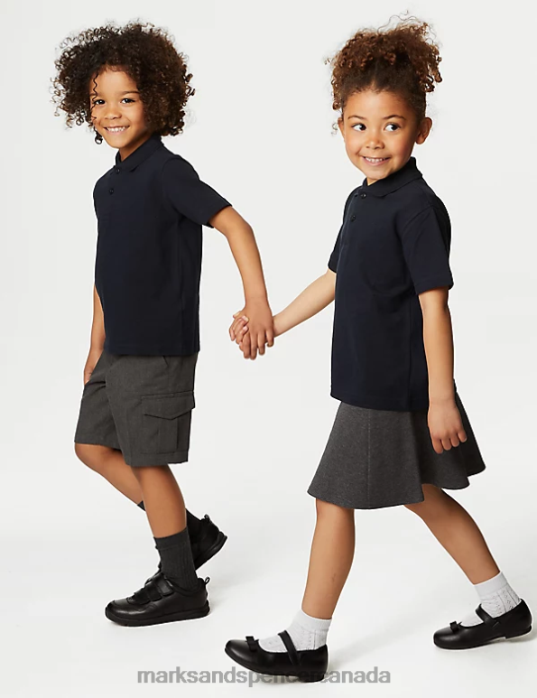 Kids Navy School Uniform Marks & Spencer Pure Cotton School Polo Shirt 20VTD7807 - Marks and Spencer outlet