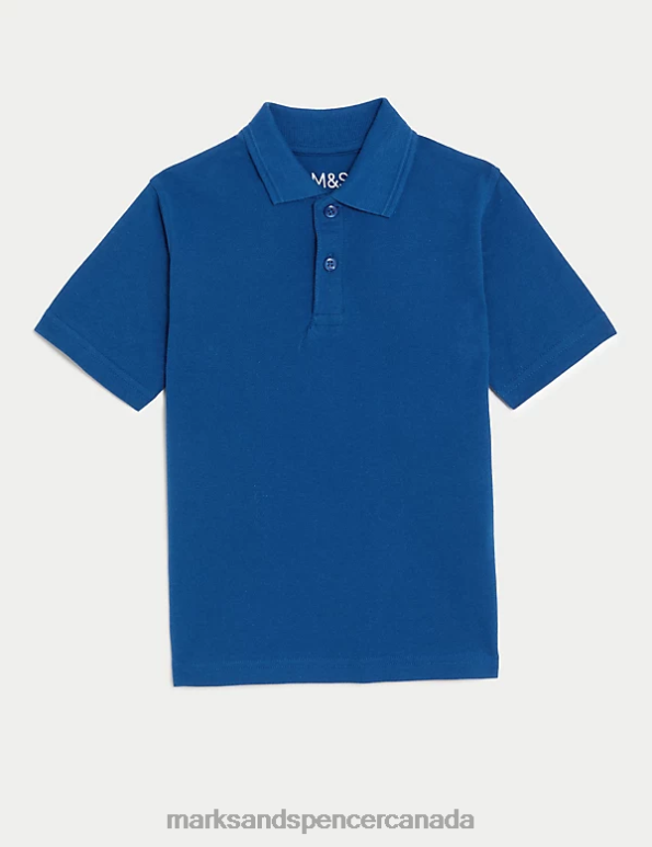 Marks and Spencer near me - Kids Royal Blue School Uniform Marks & Spencer Pure Cotton School Polo Shirt 20VTD8035