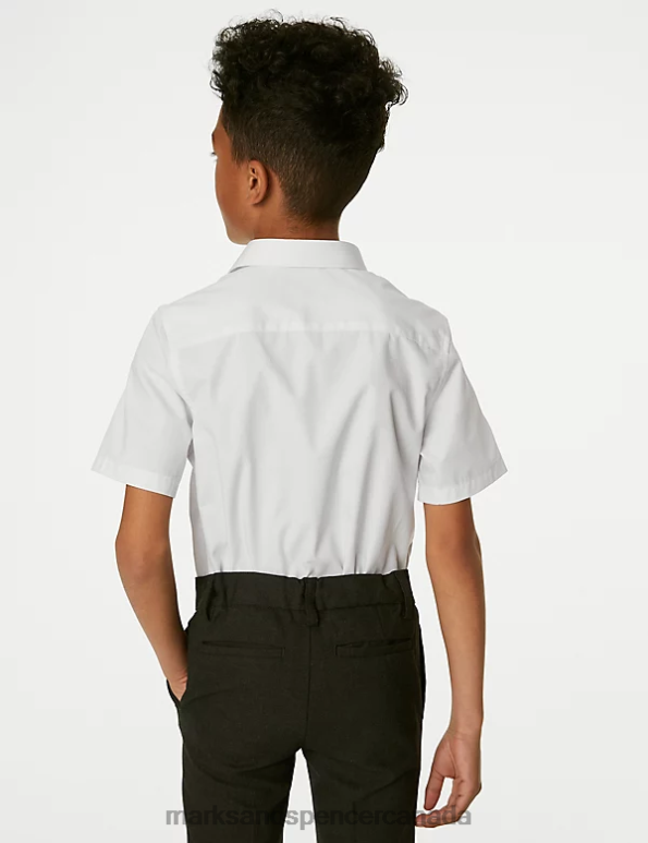 Kids White School Uniform Marks & Spencer 2pk Regular Fit Skin Kind School Shirts 20VTD8412 - Marks and Spencer Canada locations