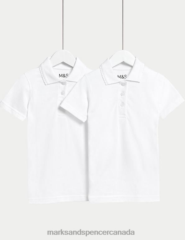 Marks and Spencer near me - Kids White School Uniform Marks & Spencer 2pk Slim Fit School Polo Shirts 20VTD8910