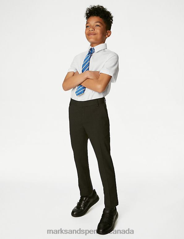 Kids White School Uniform Marks & Spencer 3pk Easy Dressing Easy Iron School Shirts 20VTD7929 - Marks and Spencer outlet