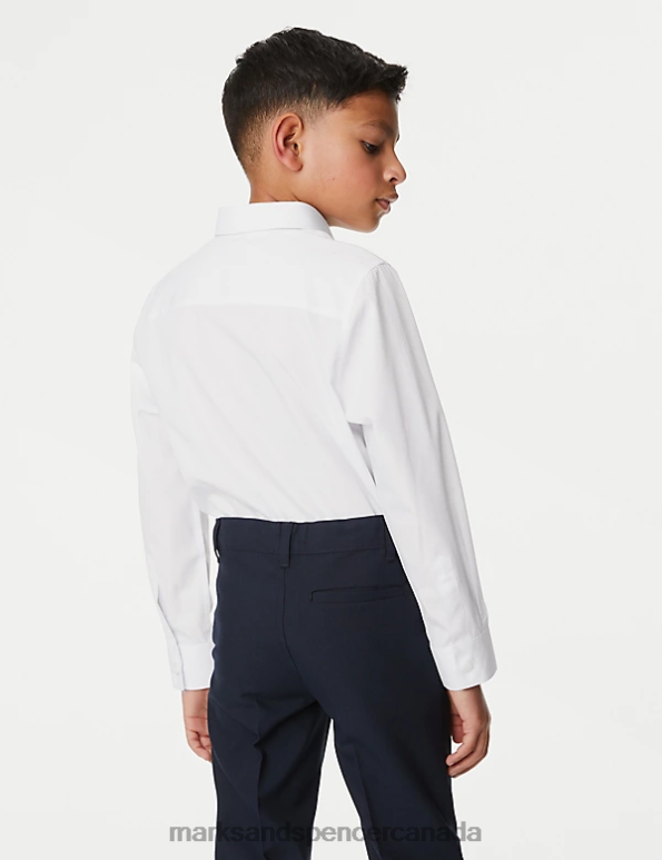 Marks and Spencer near me - Kids White School Uniform Marks & Spencer 3pk Easy Dressing Easy Iron School Shirts 20VTD7942
