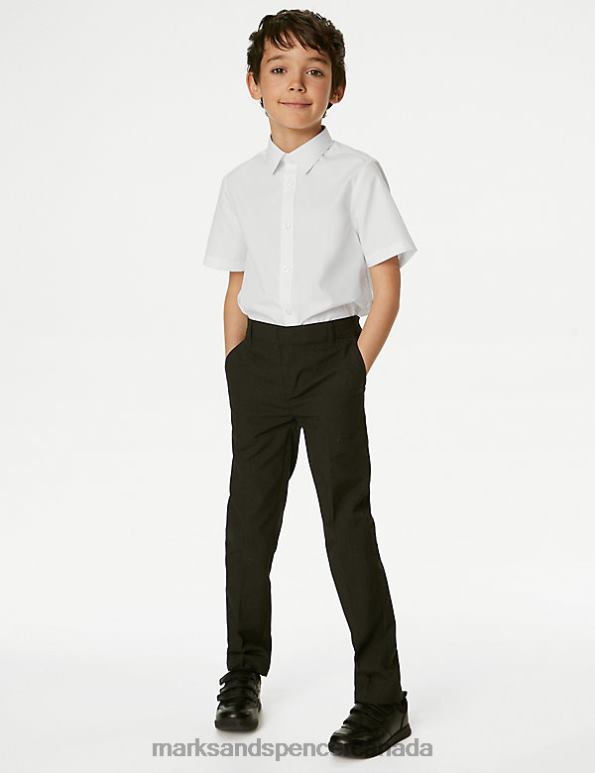 Kids White School Uniform Marks & Spencer 3pk Plus Fit Easy Iron School Shirts 20VTD8382 - Marks and Spencer online