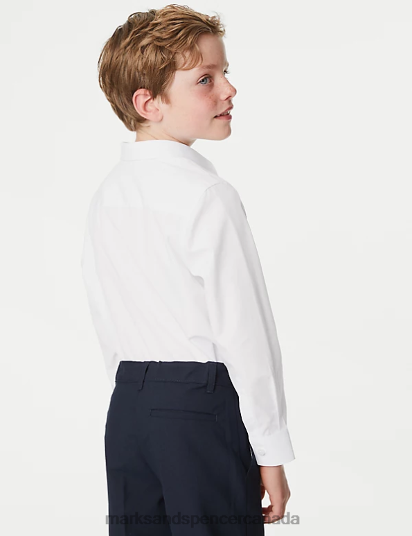 Marks and Spencer Canada - Kids White School Uniform Marks & Spencer 3pk Plus Fit Easy Iron School Shirts 20VTD8503
