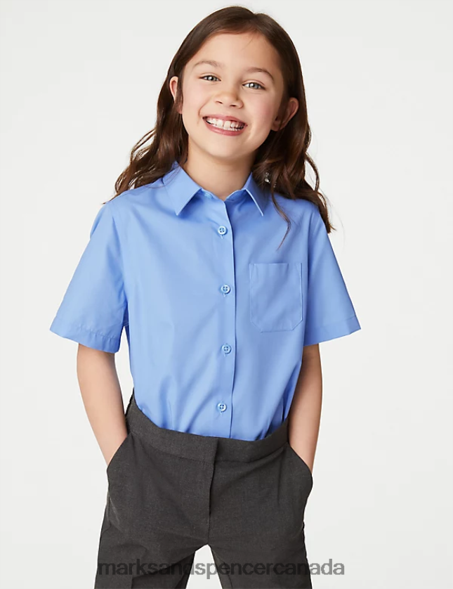 Marks and Spencer sale - School Uniform 20VTD9357 Blue Kids Marks & Spencer 2pk Non-Iron School Shirts