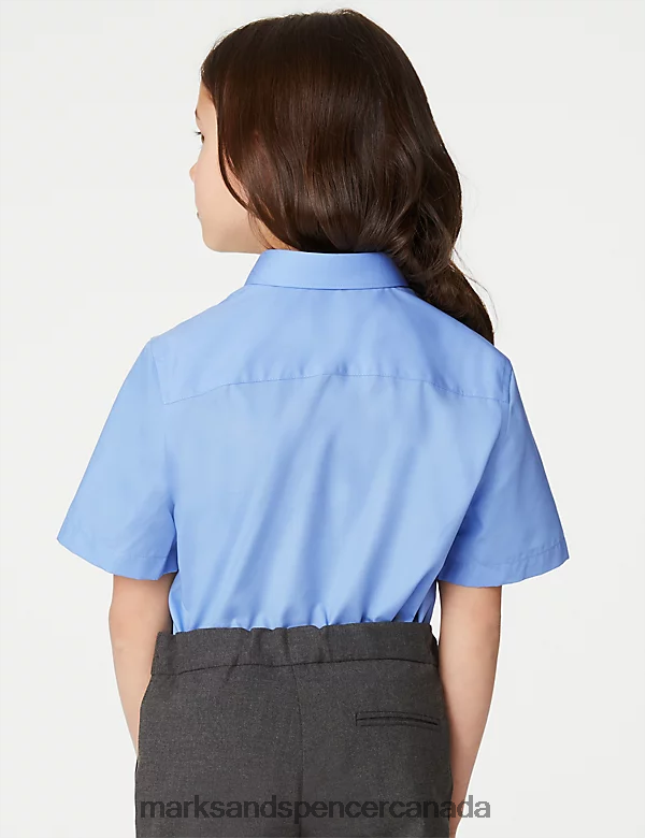 Marks and Spencer sale - School Uniform 20VTD9357 Blue Kids Marks & Spencer 2pk Non-Iron School Shirts