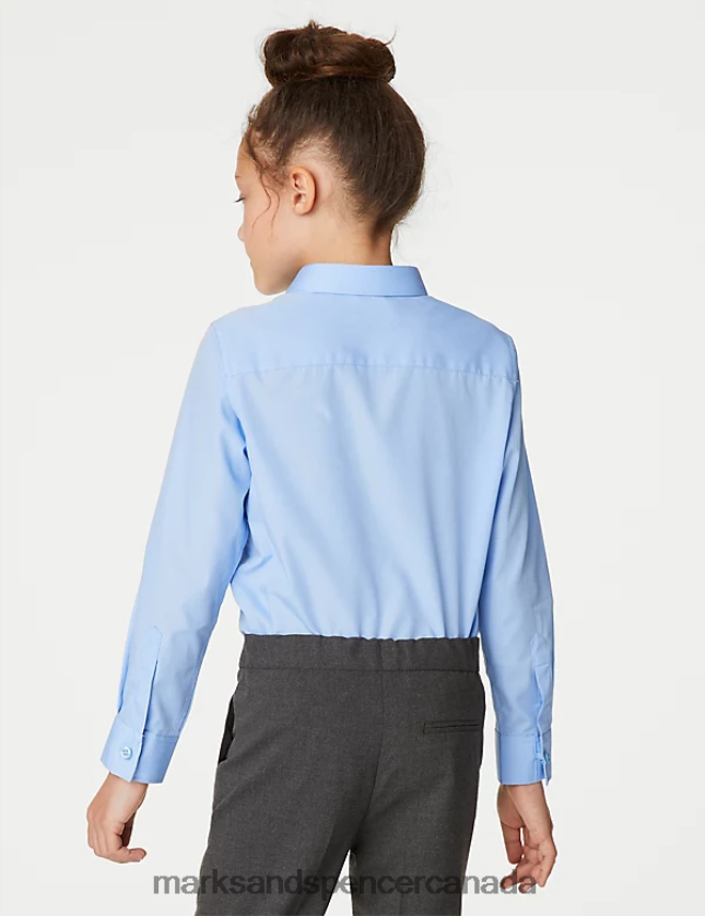 School Uniform 20VTD9371 Blue Kids Marks & Spencer 3pk Easy Iron School Shirts - Marks and Spencer Canada locations