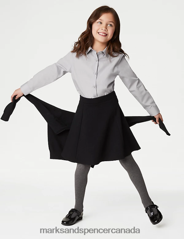 School Uniform 20VTD9372 Grey Kids Marks & Spencer 3pk Easy Iron School Shirts - Marks and Spencer outlet
