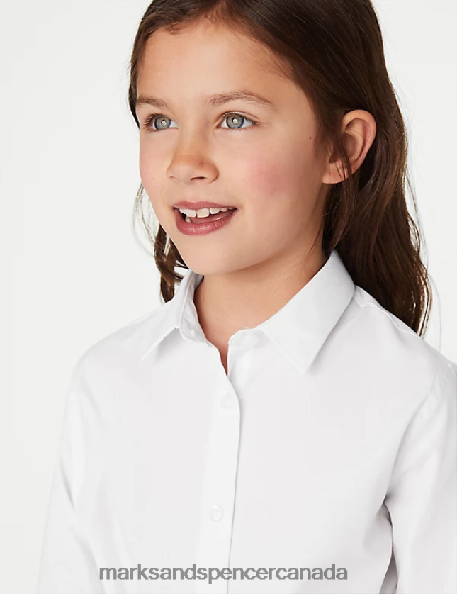 Marks and Spencer near me - School Uniform 20VTD9436 White Kids Marks & Spencer 5pk Regular Fit Easy to Iron Shirts