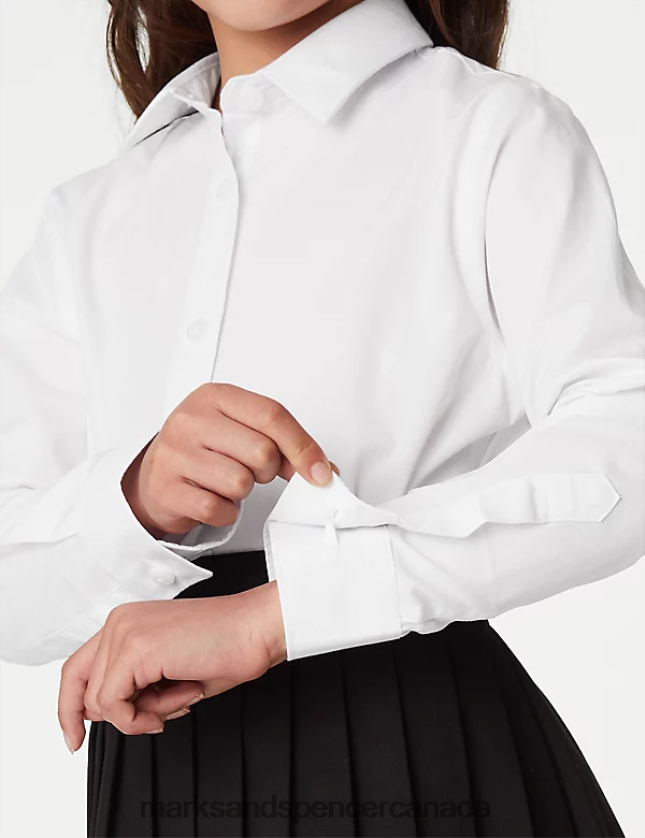 Marks and Spencer near me - School Uniform 20VTD9436 White Kids Marks & Spencer 5pk Regular Fit Easy to Iron Shirts