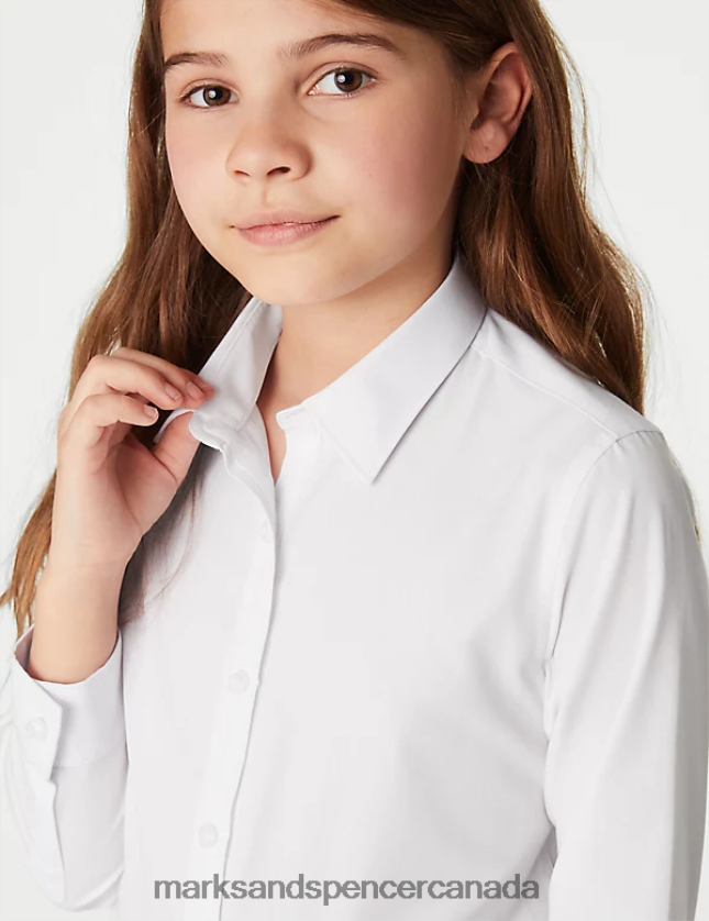 Marks and Spencer sale - School Uniform 20VTD9459 White Kids Marks & Spencer 3pk Easy Dressing Easy Iron School Shirts