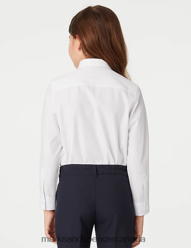 Marks and Spencer sale - School Uniform 20VTD9459 White Kids Marks & Spencer 3pk Easy Dressing Easy Iron School Shirts