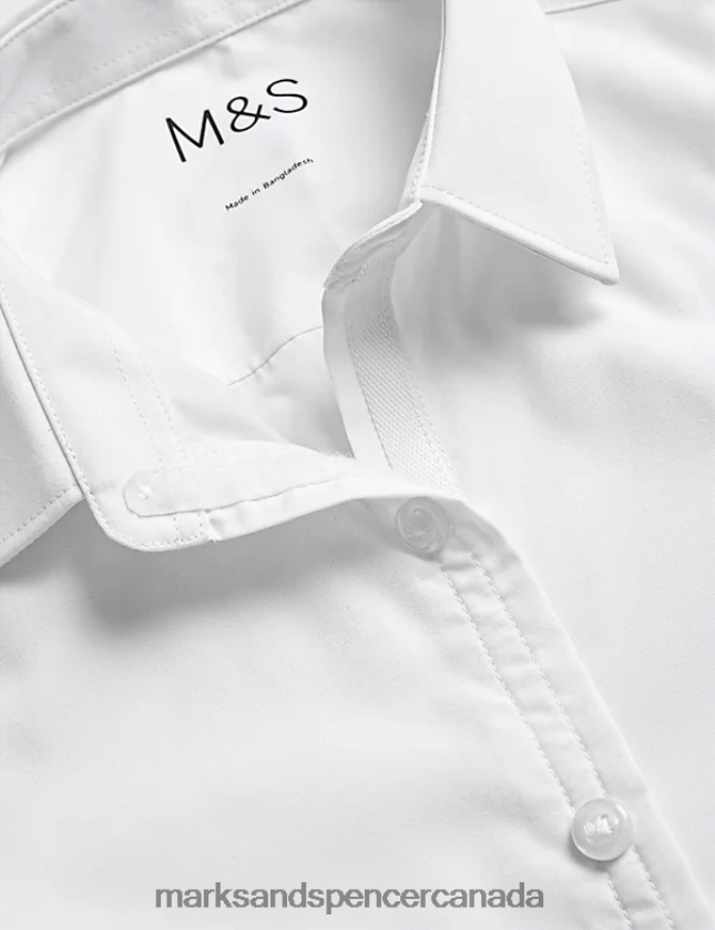 Marks and Spencer sale - School Uniform 20VTD9459 White Kids Marks & Spencer 3pk Easy Dressing Easy Iron School Shirts