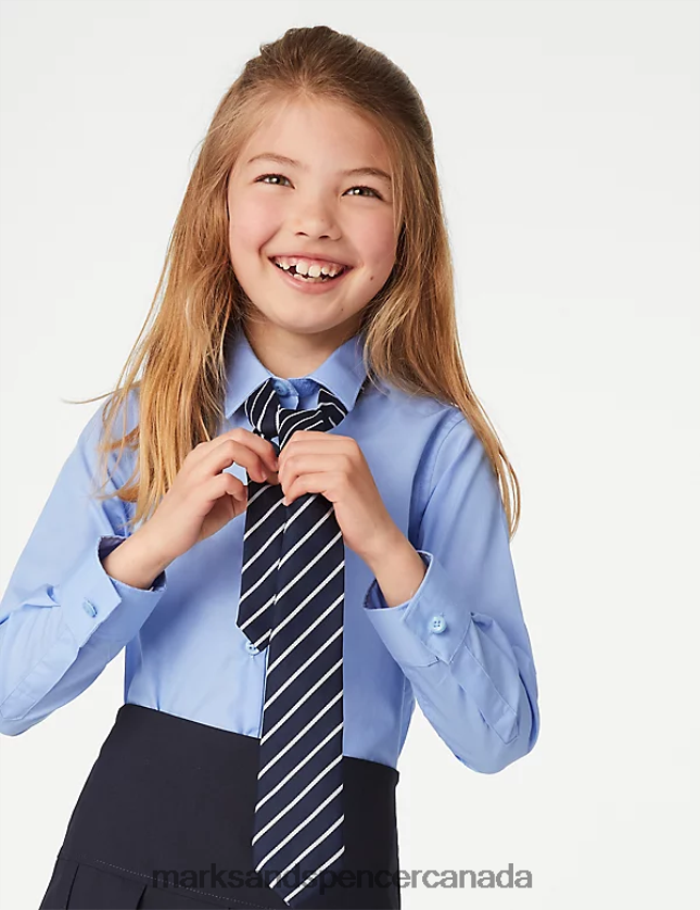 Marks and Spencer near me - School Uniform 20VTD9745 Blue Kids Marks & Spencer 3pk Slim Fit Easy Iron School Shirts