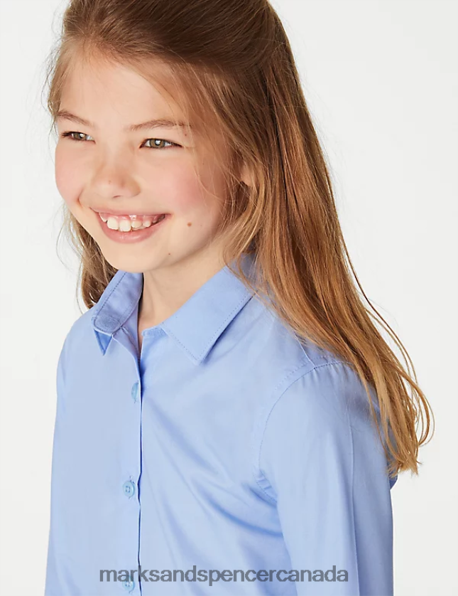 Marks and Spencer near me - School Uniform 20VTD9745 Blue Kids Marks & Spencer 3pk Slim Fit Easy Iron School Shirts