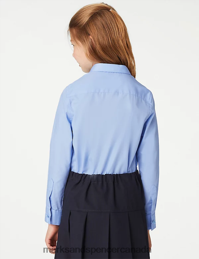Marks and Spencer near me - School Uniform 20VTD9745 Blue Kids Marks & Spencer 3pk Slim Fit Easy Iron School Shirts
