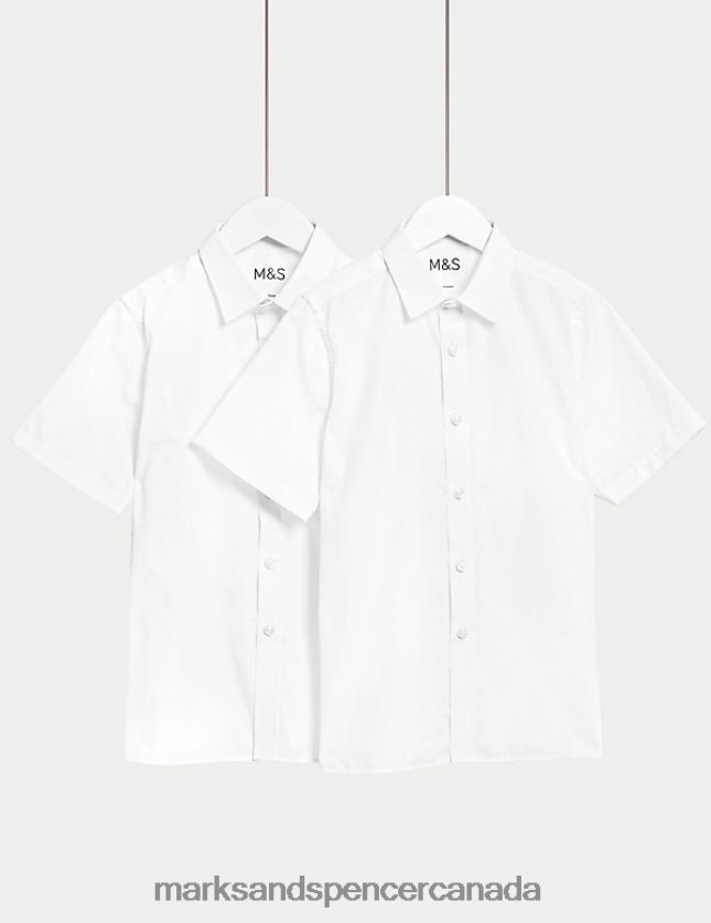 School Uniform 20VTD9772 White Kids Marks & Spencer 2pk Skinny Fit School Shirts - Marks and Spencer online