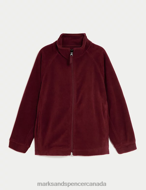 Marks and Spencer near me - Kids Burgundy School Uniform Marks & Spencer Zip Fleece 20VTD8953