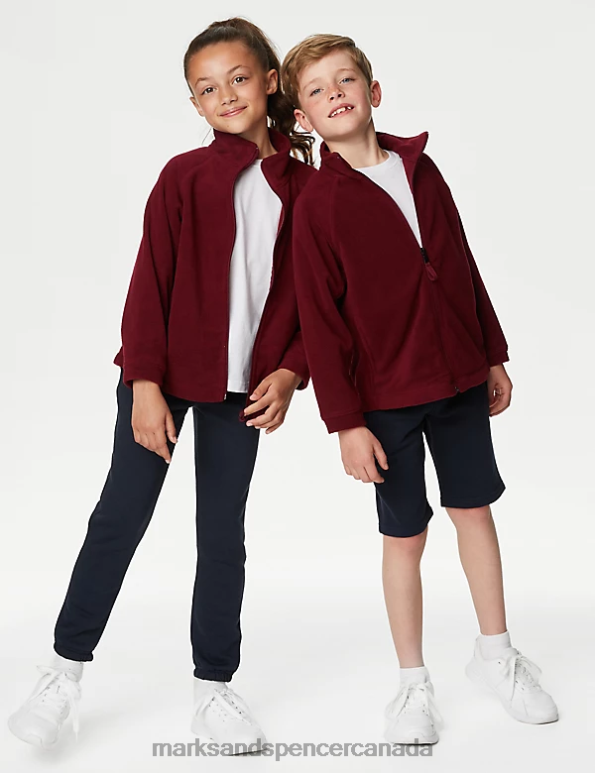 Marks and Spencer near me - Kids Burgundy School Uniform Marks & Spencer Zip Fleece 20VTD8953
