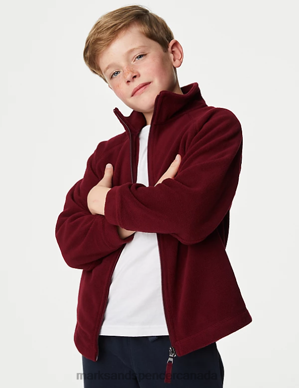 Marks and Spencer near me - Kids Burgundy School Uniform Marks & Spencer Zip Fleece 20VTD8953