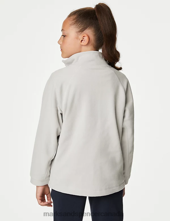 Marks and Spencer Canada - Kids Grey Marl School Uniform Marks & Spencer Zip Fleece 20VTD8952