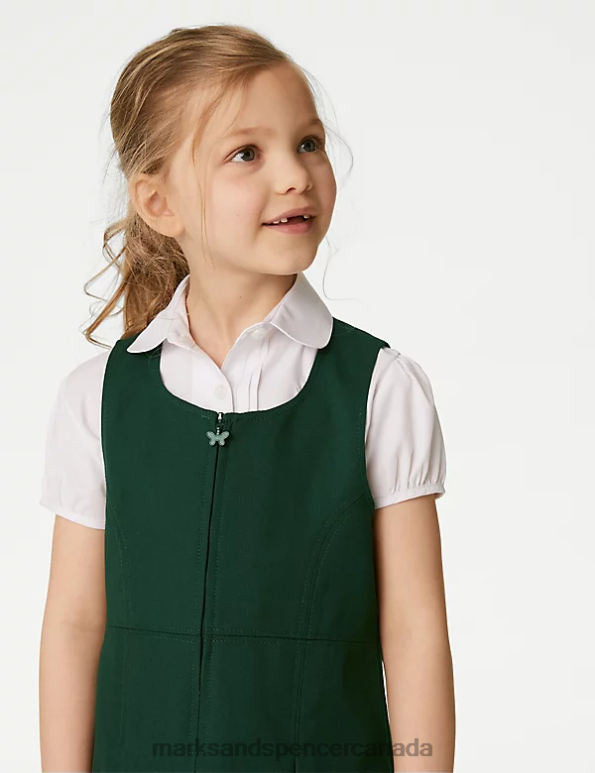 Kids Bottle Green School Uniform Marks & Spencer Permanent Pleats School Pinafore 20VTD8811 - Marks and Spencer outlet