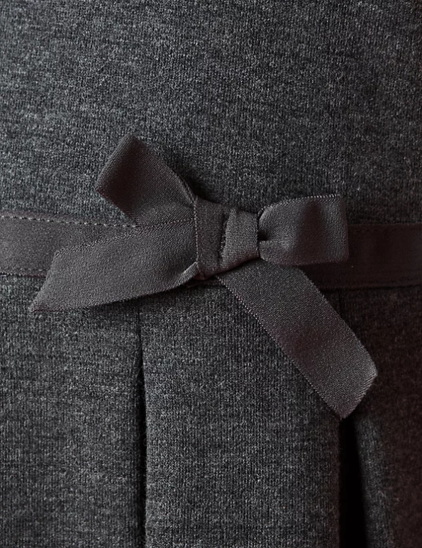 Kids Grey School Uniform Marks & Spencer Jersey Bow School Pinafore 20VTD8962 - Marks and Spencer online