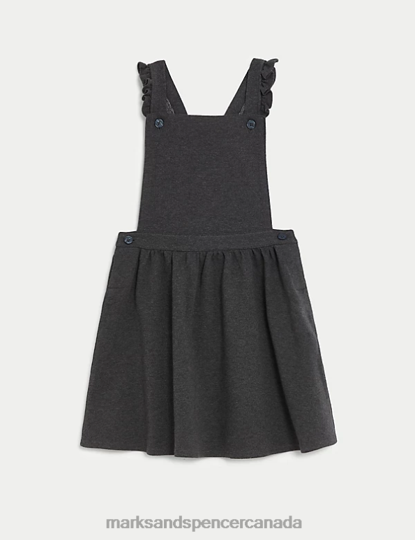 Marks and Spencer Canada - Kids Grey School Uniform Marks & Spencer Jersey Frilled School Pinafore 20VTD8873