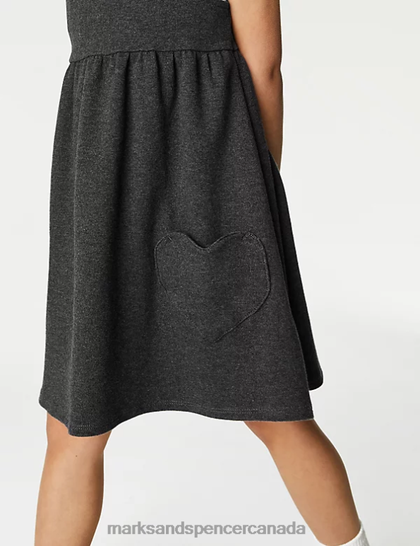 Marks and Spencer sale - Kids Grey School Uniform Marks & Spencer Jersey Heart Pocket School Pinafore 20VTD8940