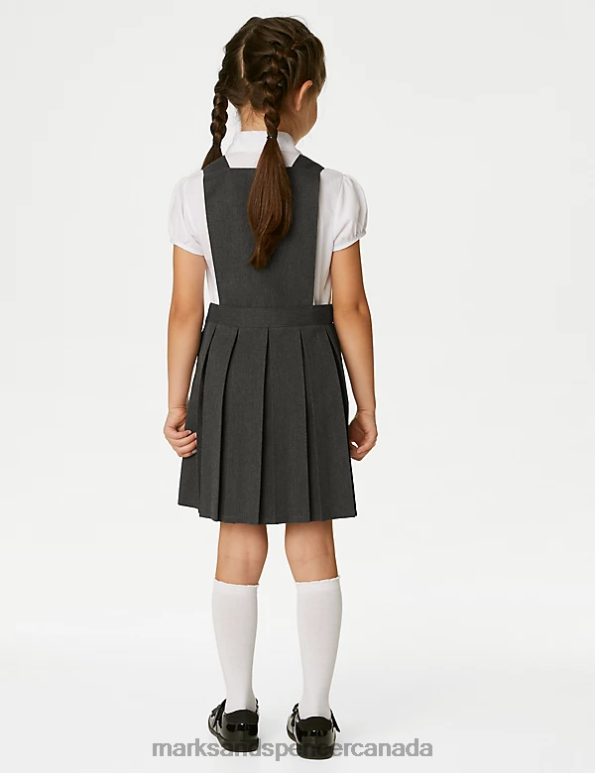 Kids Grey School Uniform Marks & Spencer Permanent Pleats School Pinafore 20VTD9013 - Marks and Spencer Canada locations