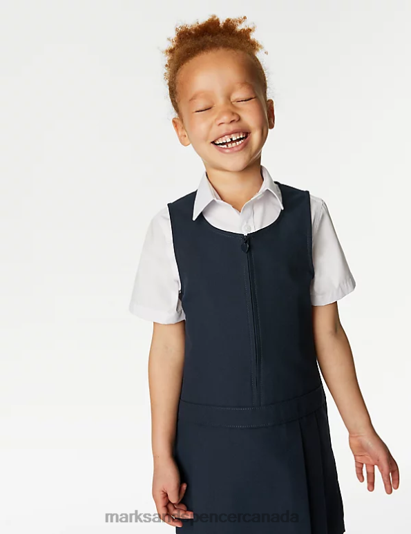 Marks and Spencer near me - Kids Navy School Uniform Marks & Spencer 2pk Crease Resistant School Pinafores 20VTD8932