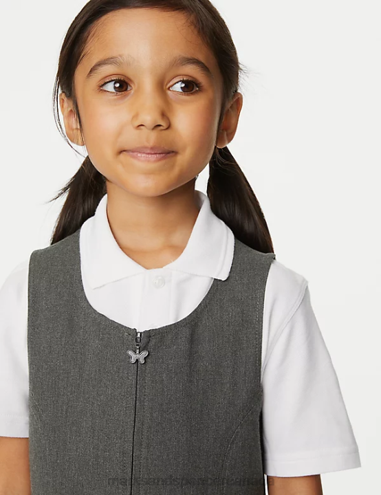 Marks and Spencer near me - Marks & Spencer Kids Permanent Pleats School Pinafore School Uniform Grey 20VTD9063