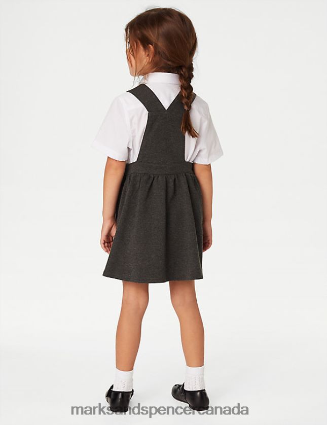 Marks and Spencer Canada - School Uniform 20VTD9204 Grey Kids Marks & Spencer Jersey School Pinafore