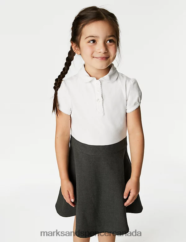 Marks and Spencer near me - School Uniform 20VTD9209 Grey Kids Marks & Spencer 2pk Cotton Rich School Pinafores