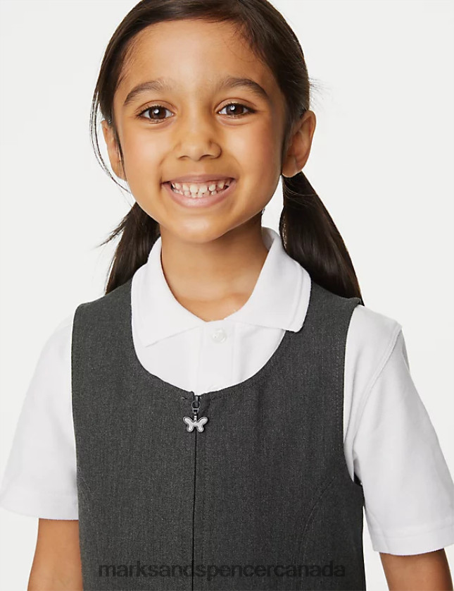 Marks and Spencer sale - School Uniform 20VTD9214 Grey Kids Marks & Spencer Longer Length Pleated School Pinafore